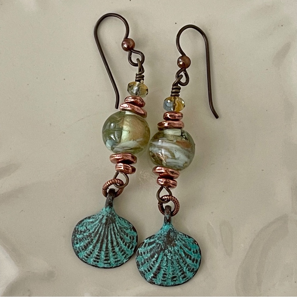 ARTISAN Earrings - “The Seashore” Dangles - Picture 7 of 10